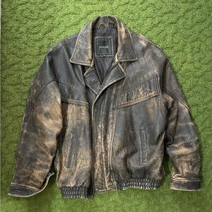 Excelled Vintage Brown Bomber Jacket
